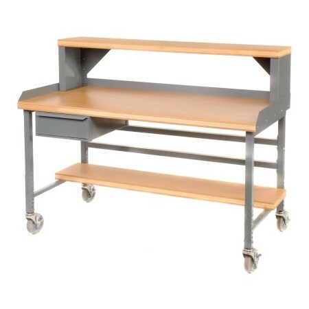 Built Rite Br Built-Rite Steel Riser W/ Shop Top Square Edge, 60"W x 12"D, Gray R12526-GY